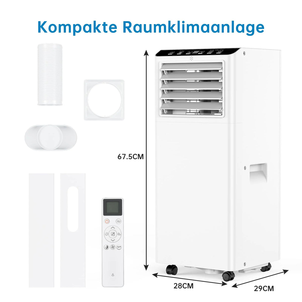 Garvee Mobiles Klimagerät 7000 BTU, Leise & Effiziente Klimaanlage mit R290-Kältemittel, Fenster-Kit & Abluftschlauch, Ideal für Zuhause & Büro