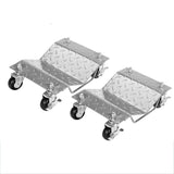 Garvee Rangierhilfe PKW 2er-Set, Robuste Radroller aus Manganstahl mit 360° Lenkrollen und 1360 kg Tragkraft, Fahrzeug Rangierroller für Garage, Werkstatt und Kfz-Service, Silber - Silber