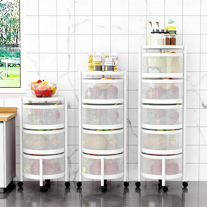 Mehrlagiges Küchenregal als vielseitiger Lagerwagen auf Rollen