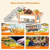 Garvee Chafing Dish 6er-Set, je 7,6 L aus Edelstahl, Buffet-Speisenwärmer für Catering, Hotel und Restaurant