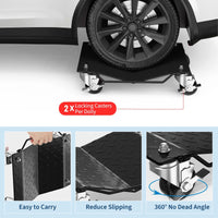 Garvee Auto-Rangierhilfe Set 4 Stück – V-Form, 680 kg Tragkraft pro Rolle, Schwarz