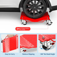 Garvee Auto-Rangierhilfe Set 2 Stück – V-förmige Plattform, 680 kg pro Rangierhilfe, Rot