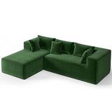 Garvee Modular-Ecksofa in L-Form aus grünem Chenille, tiefe Sitze, hochresilienter Schaumstoff, Premium-Polyester, für Wohnzimmer und Schlafzimmer - Grün