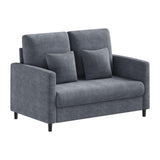 Garvee 2-Sitzer Sofa aus Teddystoff, ca. 132 cm, Taschenfederkern, Holzrahmen, für kleine Räume, Blaugrau - Blaugrau
