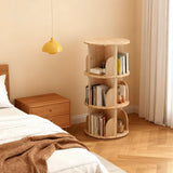 GARVEE Drehbares Bücherregal 360°, 3 Ebenen, Ø 39 × 98 cm, MDF, Braun – für Wohnzimmer & Schlafzimmer - Braun