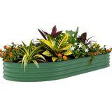 Garvee 1er Set Hochbeet Metall 305 × 122 × 45 cm, Verzinkt, Rostbeständig, Extra Tief, Grün - Grün
