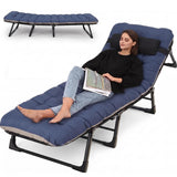 Garvee Campingbett 190, 190 × 68 × 32 cm, klappbar, rutschhemmend, Blau/Grau - Blau/Grau
