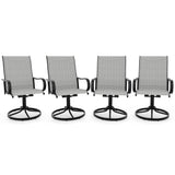 Garvee Patio Outdoor Esszimmerstühle 4er Set Textilene Mesh 360° Drehbar & Rocker Stahlrahmen Wetterfest Für Garten & Terrasse 19.5"W x 20"D x 40"H Schwarz - Grau Without Padded