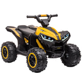 Garvee 12V Kinder-Quad, elektrisches ATV für Kinder mit Musikfunktion, Hupe und LED-Scheinwerfern, 83 × 53 × 56 cm, für Kinder von 3 bis 8 Jahren, Gelb - Gelb