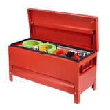 Garvee Schwerlast-Stahl-Werkzeugkasten für LKW – 122×51×51 cm, Stahl-Bauwagenkasten - Rot