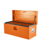 Garvee Deichselbox 61 × 38 × 38 cm aus Stahl, LKW-Werkzeugkasten mit Gasdruckfeder für Anhänger & Wohnmobil - Orange