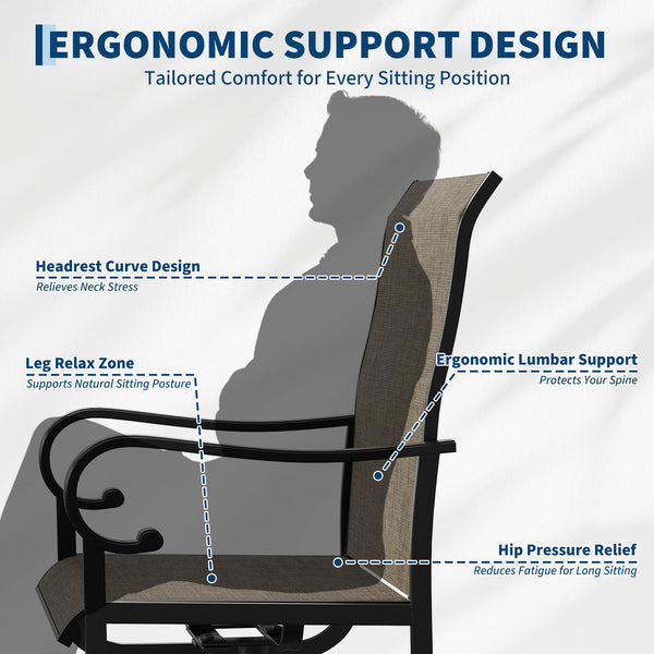 Ergonomische hohe Rückenlehne