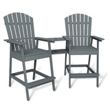Garvee Adirondack-Barstuhl im 2er-Set mit, 2 Stühle, Bis ca. 159 kg je Stuhl, Dunkelgrau - Dunkelgrau