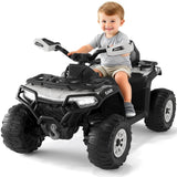Garvee Kinder Elektro-Quad 12V, Elektrisches Kinderfahrzeug mit Fernbedienung, 2x35W Motoren, LED Lichtern & Musik, Für Kinder von 3–8 Jahren, Silber - Silber