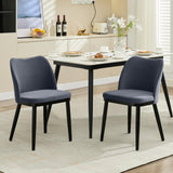 Garvee Esszimmerstühle 2er-Set, gepolstert mit Samt, ergonomische Rückenlehne, Landhausstil, Schwarz - Schwarz