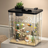 Garvee Mini Aquarium Starter Kit Mit Pumpe & LED Licht, Acryl, Transparent Für Schreibtisch & Kleine Fische - 
