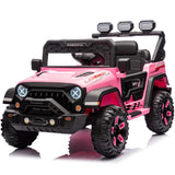 GARVEE Kinder Elektroauto 12V 7Ah, 3-Gang, 2 Fahrmodi, 2,4G Fernbedienung, LED-Lichter, Bluetooth, Sicherheitsgurt, Rosa, für Kinder 3–8 Jahre - Rosa