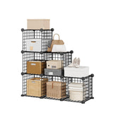 Garvee Aufbewahrungsregal mit 6 Würfelfächern, 32 cm, für Wohnzimmer und Schlafzimmer, Schwarz - Schwarz