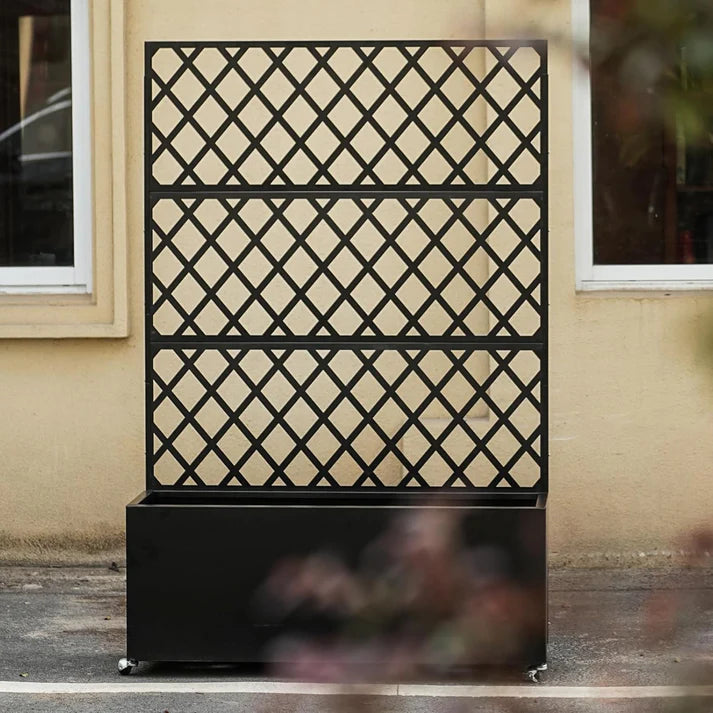 Garvee Hochbeet aus Verzinktem Stahl 180 × 90 × 40 cm – Mit Rankgitter & Sichtschutz, Mobil