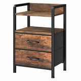 Garvee Nachttisch Mit 2 Stoffschubladen Moderner Holz- Und Metallrahmen Für Schlafzimmer Und Wohnzimmer Kompakt Stabil - Naturholzfarbe Color