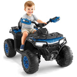 Garvee Kinder Quad 12 V Elektro-ATV, 2 × 35 W Motoren, Eltern-Fernbedienung, Federung, LED, Musik, Bluetooth & USB, Blau, ab 3 Jahren - Dunkelblau