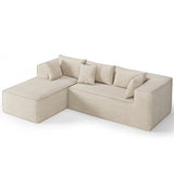 Garvee Modular-Ecksofa L aus beige Chenille, modernes Design, hochdichte Schaumstoffpolsterung, Wohnzimmer und Schlafzimmer, ohne Montage - Beige