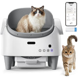 Garvee Selbstreinigende Katzentoilette, Automatische Katzentoilette 65L mit App-Steuerung und Doppelter Geruchskontrolle, für Mehrere Katzen - Weiß