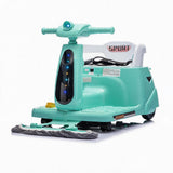 Garvee 2-in-1 Kinder Elektroauto 12 V mit Wischmopp, 2 × 25 W, 2,4-GHz-Fernbedienung, Spin-Funktion, LED und USB, Grün, für Kinder 3–6 Jahre - Grün
