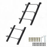 GARVEE Fluchtleiter 3 Stufen, bis 231 kg Tragkraft, Stahl Notleiter für Kellerfenster & Balkon, mit Haken, Wandmontage, Schwarz