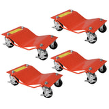 Garvee Auto-Rangierhilfe 4er-Set, 2.721 kg Gesamttragkraft, 5 mm Stahlplattform, 360° Rollen mit Bremse, Orange - Orange