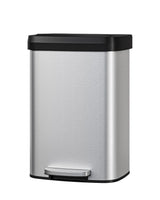 Garvee 49,2 L Edelstahl Mülleimer mit Deckel, Soft-Close, Ergonomischer Griff, Silber, für Kücheninsel, Groß, Rostfrei, rutschfest - Silber