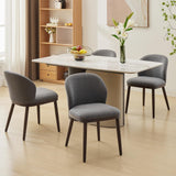Garvee Esszimmerstühle 4er-Set, moderne Polsterstühle mit Stoff, ergonomischer Rückenlehne & Holzbeinen, Dunkelgrau, gepolstert