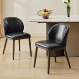 Garvee Esszimmerstuhl gepolstert mit Stoff, ergonomische Rückenlehne, Landhausstil, Schwarz - Schwarz