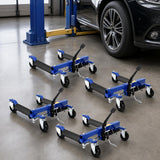 Garvee Auto-Rangierhilfe 4er-Set, 2722 kg Gesamttragkraft, mit Fußpedal und Rollen, für Garage und Werkstatt, Stahl, Blau