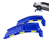 Garvee 2er-Set Auffahrrampen bis 3.630 kg, 23 cm Hubhöhe, Stahl, reflektierend, Blau - Blau