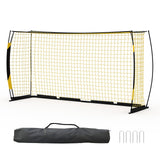 Garvee Fußballtor 366 × 183 cm, tragbares Fußballtor mit stabilem Stahlrahmen, verstärktem Netz und Tragetasche, für Garten und Training - Schwarz-Gelb