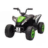 Garvee Kinder Elektroquad 12 V mit 2 × 35 W Doppelmotor, 2 Geschwindigkeiten, LED und Musik, bis 40 kg, Grün, ab 3 Jahren
