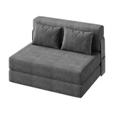 Garvee 4-in-1 Schlafsofa aus Cord, modulares Bodensofa mit Schlaffunktion, Chaiselongue und Stauraum, Schaumstoffpolsterung, für Wohnzimmer und Gästezimmer - Dunkelgrau
