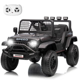 Garvee Offroad Kinder Elektroauto 12V mit Fernbedienung, 2 Motoren, 3 Geschwindigkeiten, LED-Lichtern, Musik, Sicherheitsgurt & Sanftanlauf, für Kinder 3–6 Jahre bis 30 kg