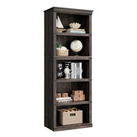 GARVEE Standregal, 5 Ebenen, 62 × 32 × 171 cm, MDF, Landhausstil, Dunkle Eiche – für Wohnzimmer & Büro