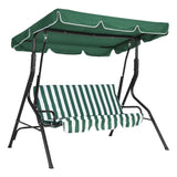 Garvee 3-Sitzer Garten-Schaukel mit verstellbarem Sonnendach, Robuster Metallrahmen Terrassenschaukel, Outdoor Schaukelstuhl Grün für Hinterhof Rasen Veranda - Grün