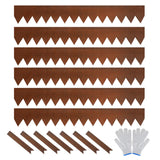 GARVEE Metall Rasenkante 6er Set, 102 × 15 cm Flexible Beetumrandung aus Verzinktem Stahl, Gartenkante mit Erdspießen, Rostfrei für Rasen, Blumenbeete & Wege - Braun/6er Set