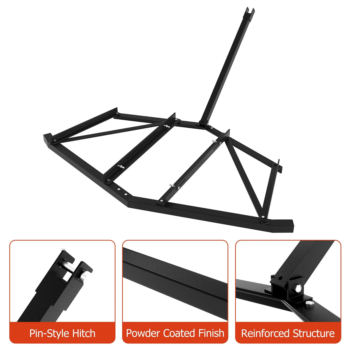Garvee Driveway Drag 183 cm Stahl, Schwerlast, Verstellbar, Für ATV/UTV, Garten & Hof, Schwarz