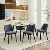 Garvee Esszimmerstühle 4er-Set, moderne Polsterstühle mit Samt, ergonomischer Rückenlehne & Holzbeinen, Dunkelgrau, gepolstert - Dunkelgrau
