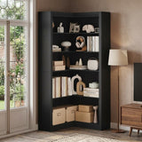 Garvee Bücherregal, LED, Kippschutz, Kippschutz, Integrierte LED-Beleuchtung, Schwarz - Schwarz