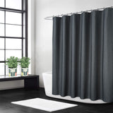 Garvee Flachs-Leinen-Duschvorhang 240GSM Schweres Gewebe Wasserabweisend Waschbar Dunkelgrau 180x180 cm Hotelstil Mit Haken Badezimmer - Dunkelgrau