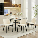 Garvee Esszimmerstühle 4er-Set, moderne Polsterstühle mit Samt, Holzbeinen, Beige, mit Rückenlehne, gepolstert - Beige