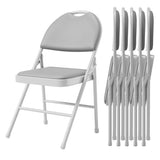 Garvee Esszimmerstühle 6er-Set, klappbar, gepolstert, PU-Kunstleder, Grau - Grau
