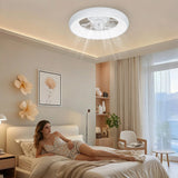 Garvee Deckenventilator Mit LED Licht, Ringdesign, Geräuschlos, Acryl, Für Schlaf & Wohnzimmer, Weiß - Weiß