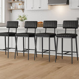 Garvee Stilvolle Barhocker Für Wohnzimmer & Küche, Gepolstert, Stabil, 65cm, Schwarz